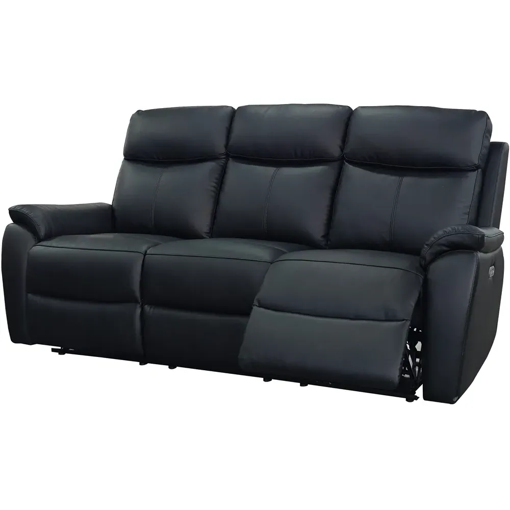 Kingsmere 5-Seater Power Recliner Sofa Set - Black, Leather
