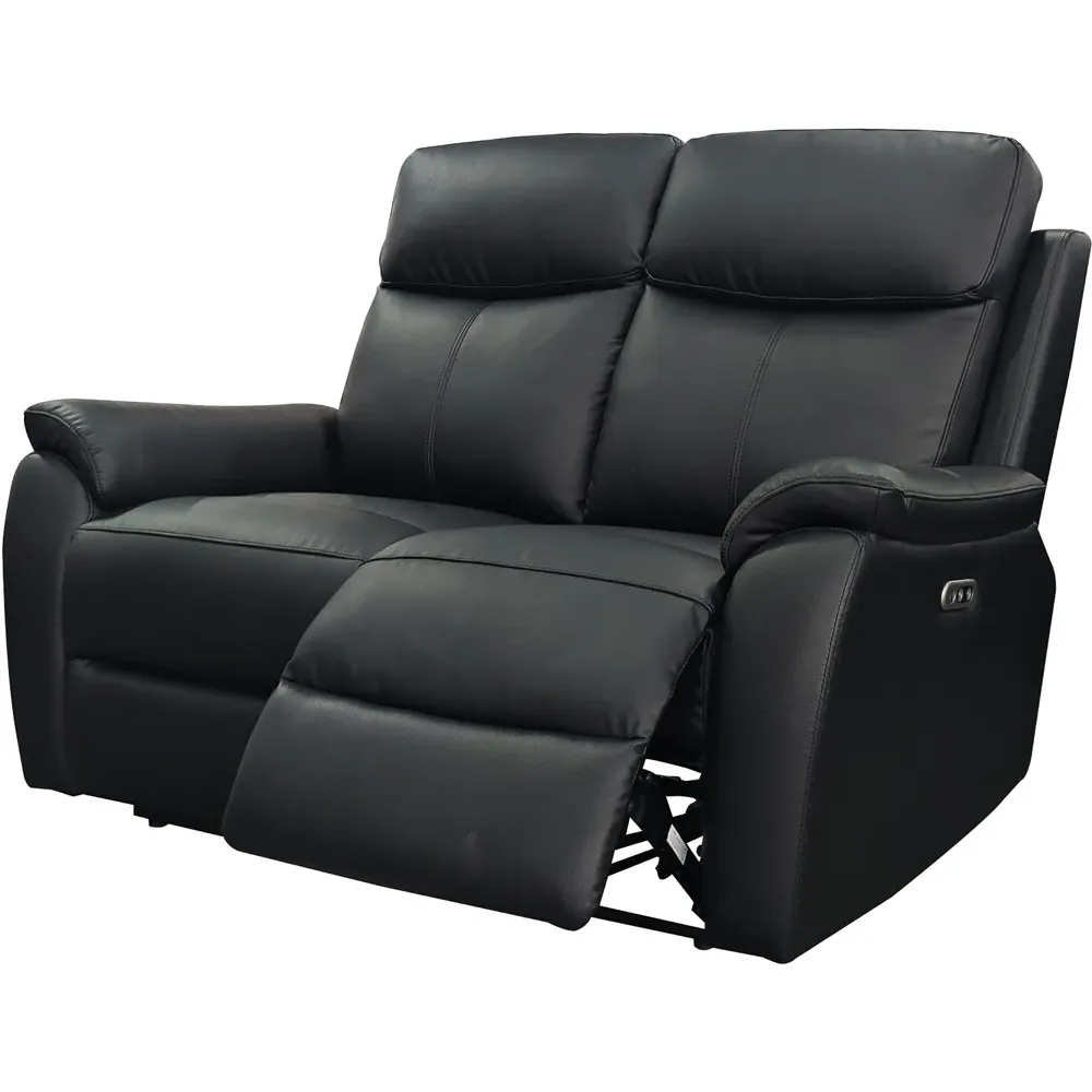 Kingsmere 5-Seater Power Recliner Sofa Set - Black, Leather