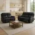 Kingsmere 5-Seater Power Recliner Sofa Set - Black, Leather