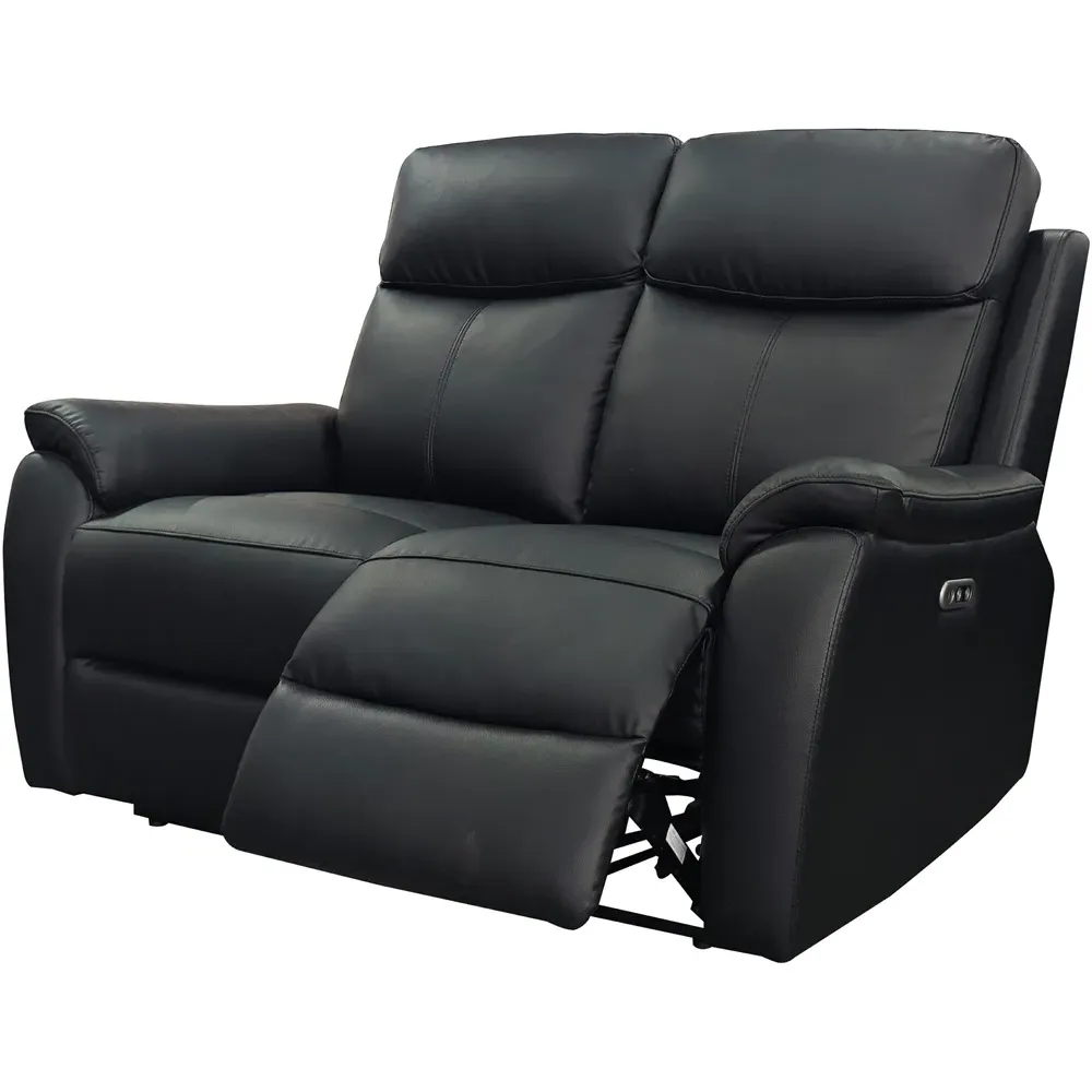 Kingsmere 6-Seater Power Recliner Suite - Black, Leather