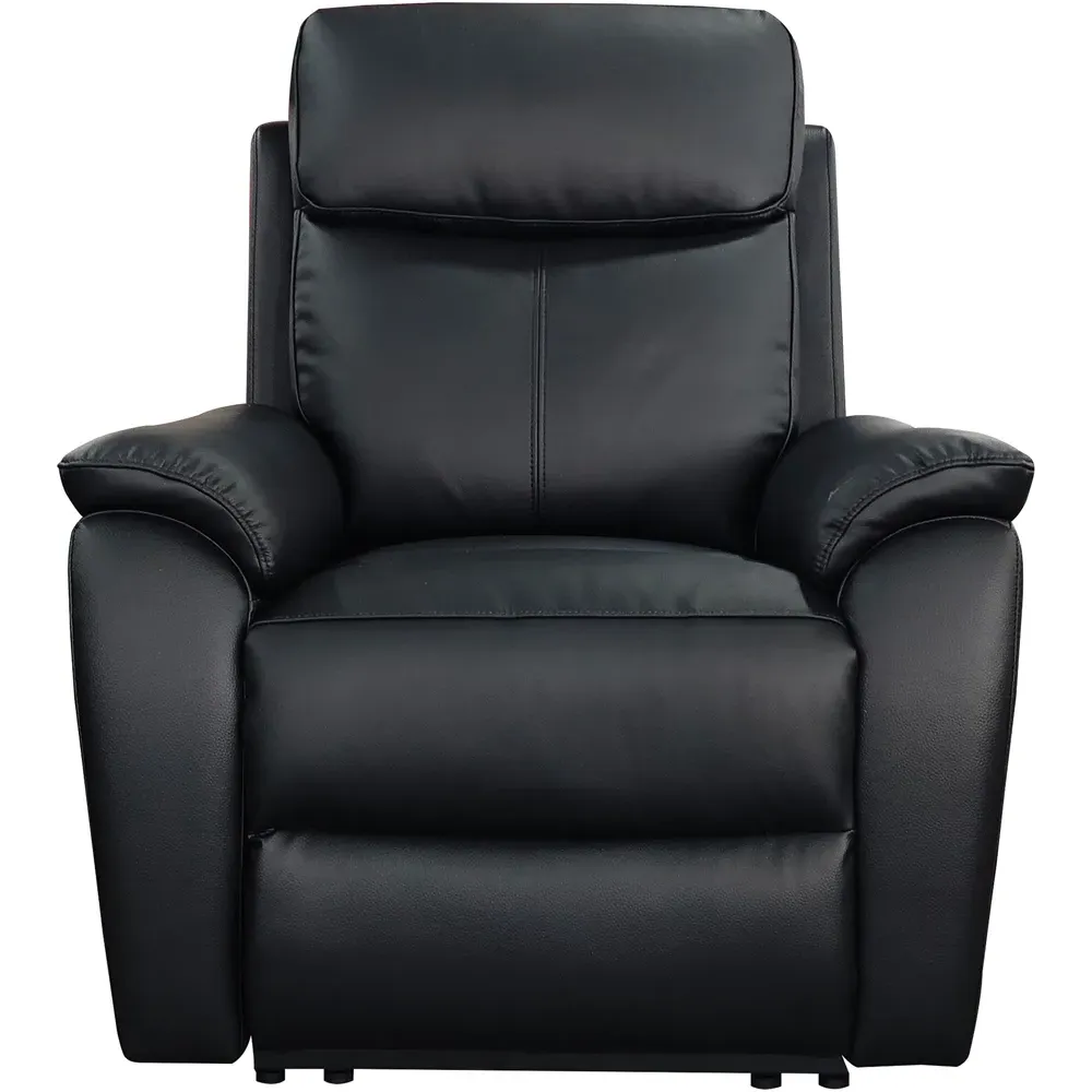 Kingsmere Power Recliner Armchair with USB - Black, Leather