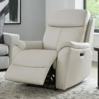 Kingsmere Power Recliner Armchair with USB - Grey, Leather