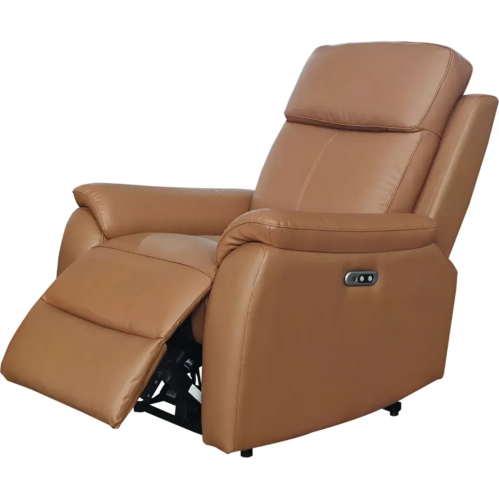 Kingsmere Power Recliner Armchair with USB - Tan, Leather