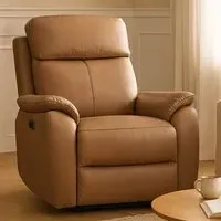 Kingsmere Power Recliner Armchair with USB - Tan, Leather
