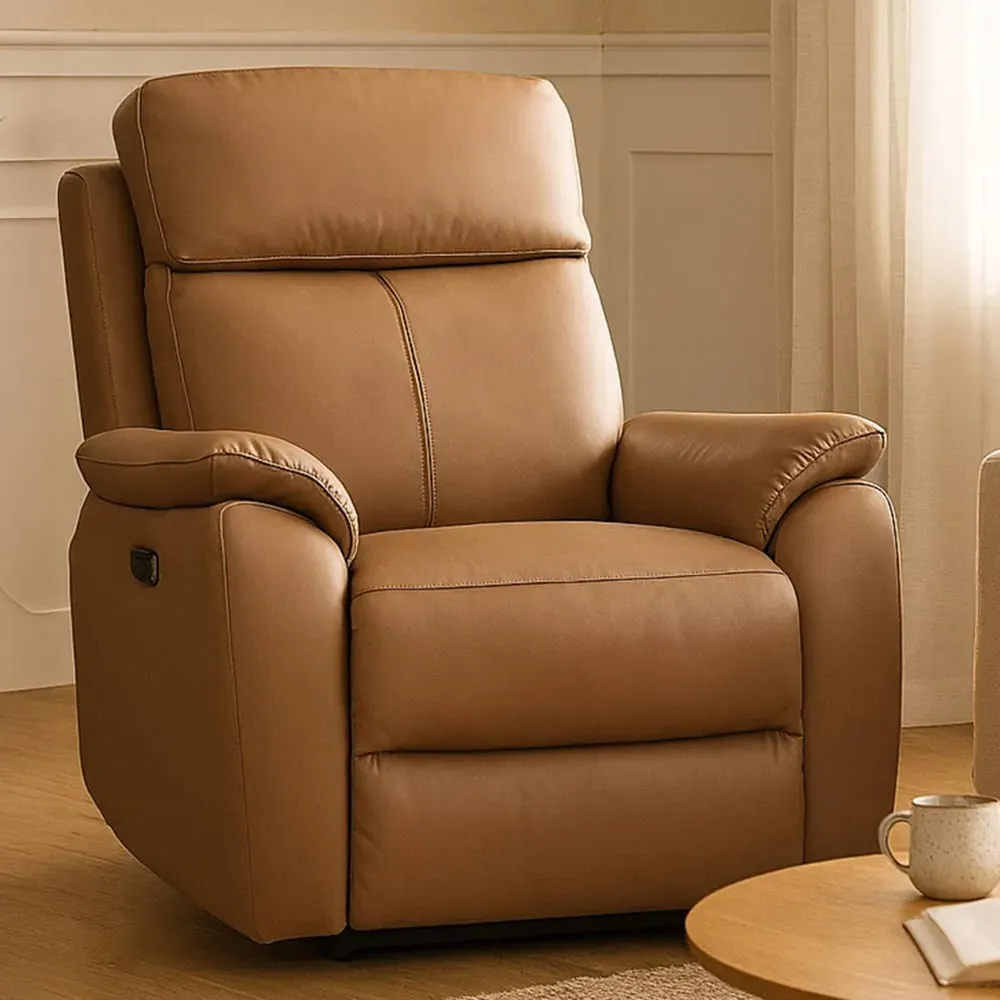 Kingsmere Power Recliner Armchair with USB - Tan, Leather