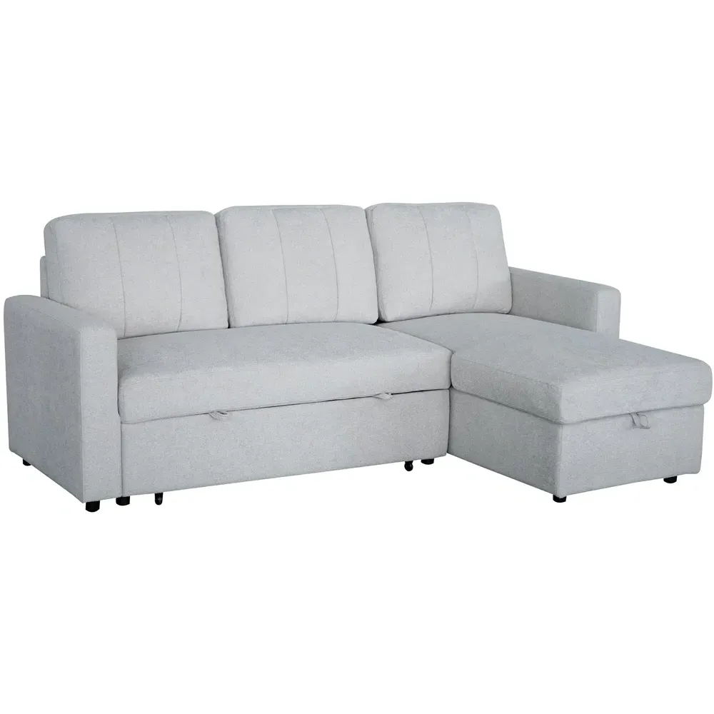 Nexis 3-Seater Left Hand Chaise Corner Sofa Bed - Grey