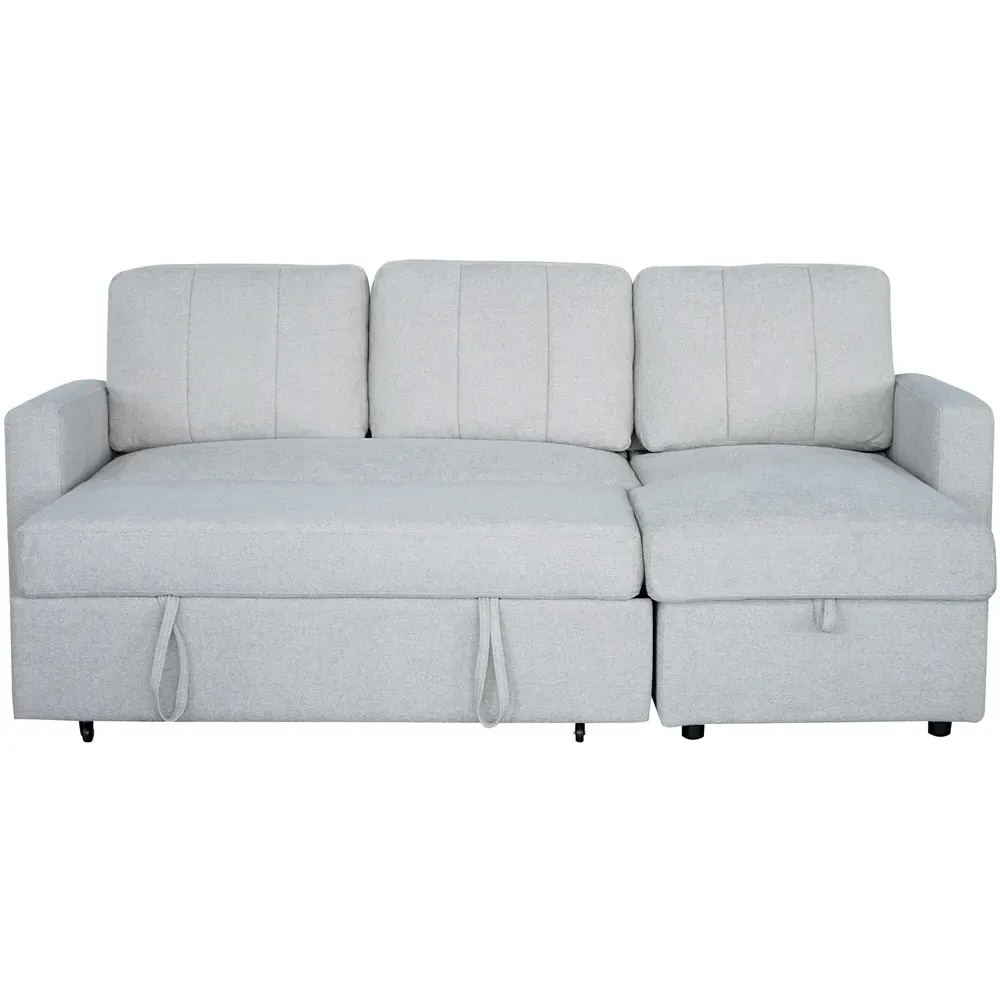 Nexis 3-Seater Left Hand Chaise Corner Sofa Bed - Grey