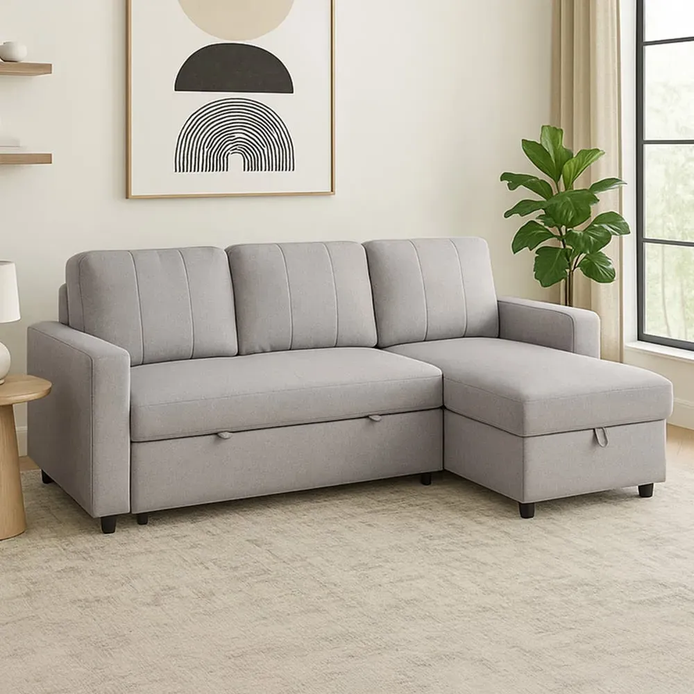 Nexis 3-Seater Left Hand Chaise Corner Sofa Bed - Grey image