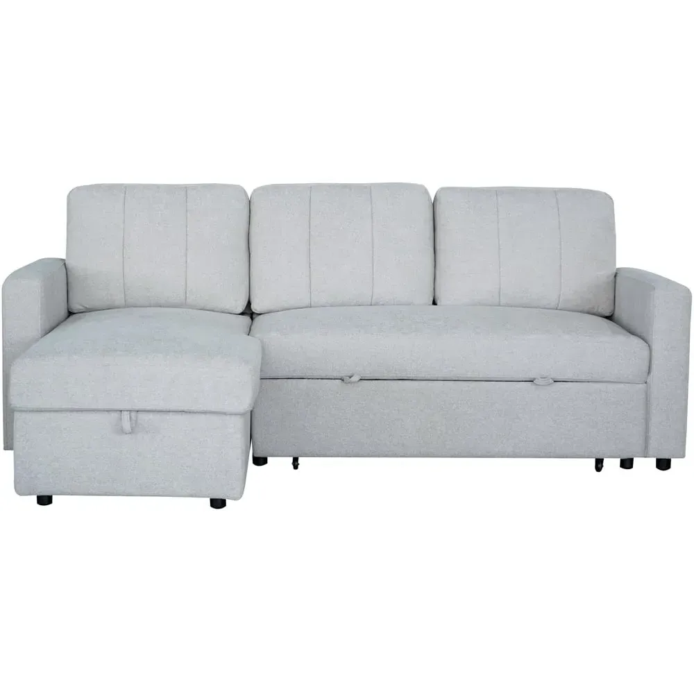 Nexis 3-Seater Right Hand Chaise Corner Sofa Bed - Grey