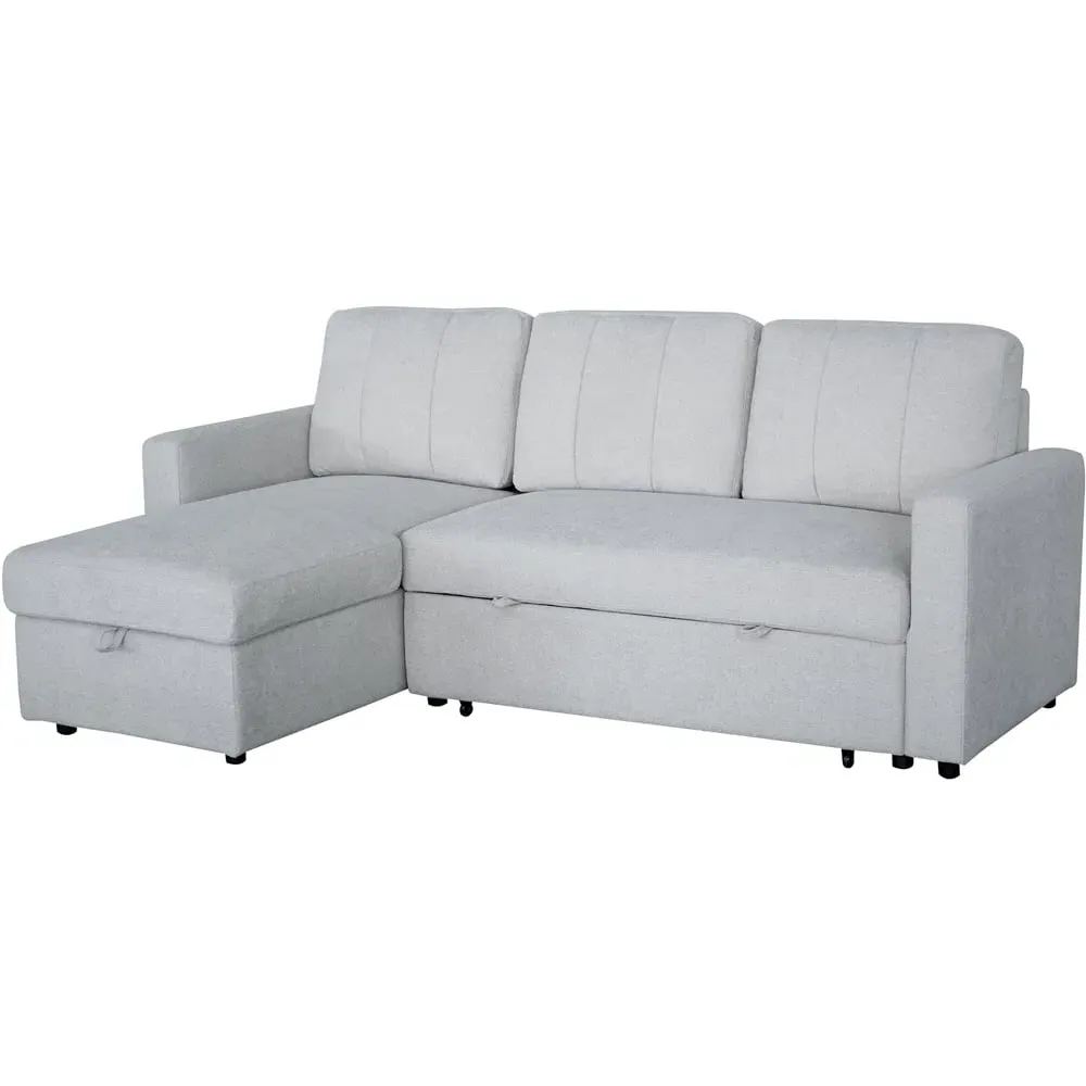 Nexis 3-Seater Right Hand Chaise Corner Sofa Bed - Grey