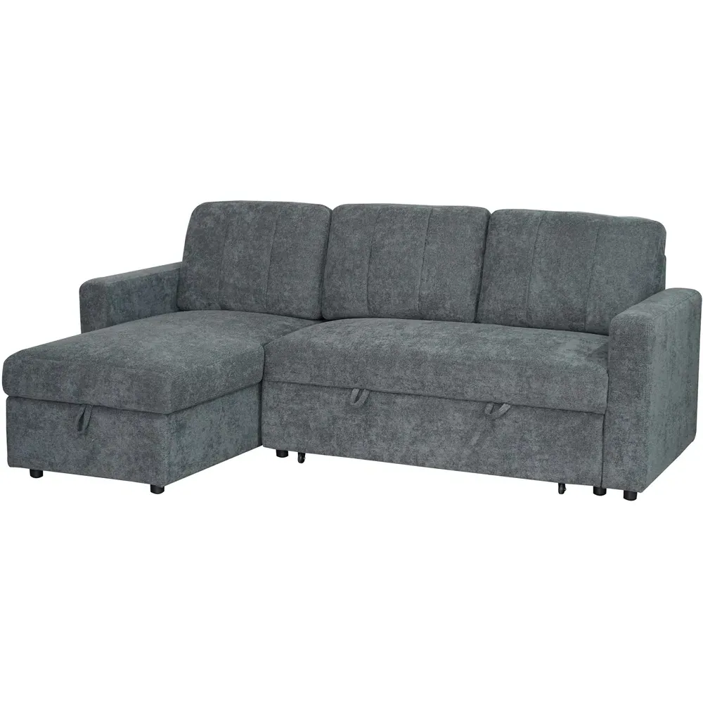 Nexis 3-Seater Right Hand Chaise Corner Sofa Bed with Storage - Charcoal