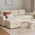 Nexis 3-Seater Right Hand Chaise Corner Sofa Bed with Storage - Cream