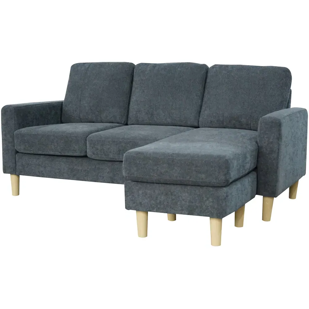 Pad 3-Seater Compact Sofa with Reversible Chaise - Charcoal