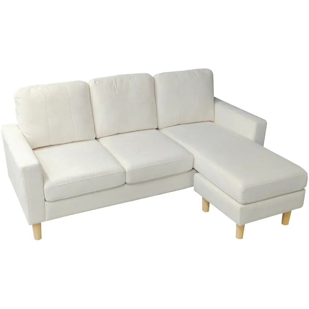 Pad 3-Seater Compact Sofa with Reversible Chaise - Natural