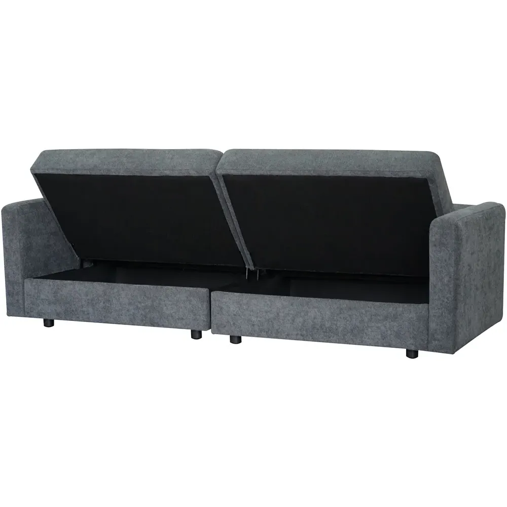 Vault 2-Seater Sofa Bed with Dual Storage - Charcoal