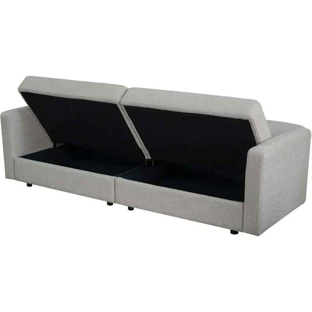 Vault 2-Seater Sofa Bed with Dual Storage - Grey