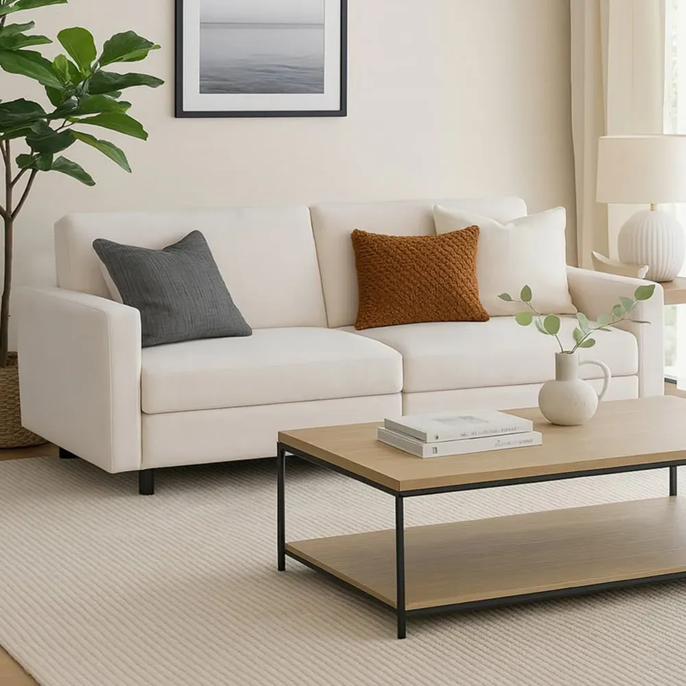 Vault 2-Seater Sofa Bed with Dual Storage - Natural