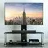 2 Shelf Corner TV Unit with Mount - Black, Chrome Glass