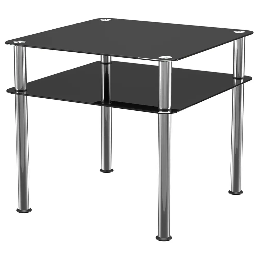 Classic Side Table - Black, Glass