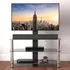 Corner TV Unit with Adjustable Mount - Black, Chrome Glass