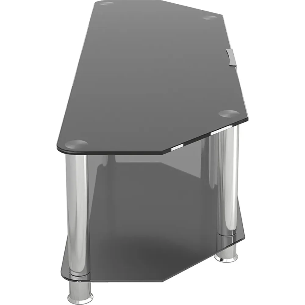 2 Shelf Corner TV Unit - Black, Glass