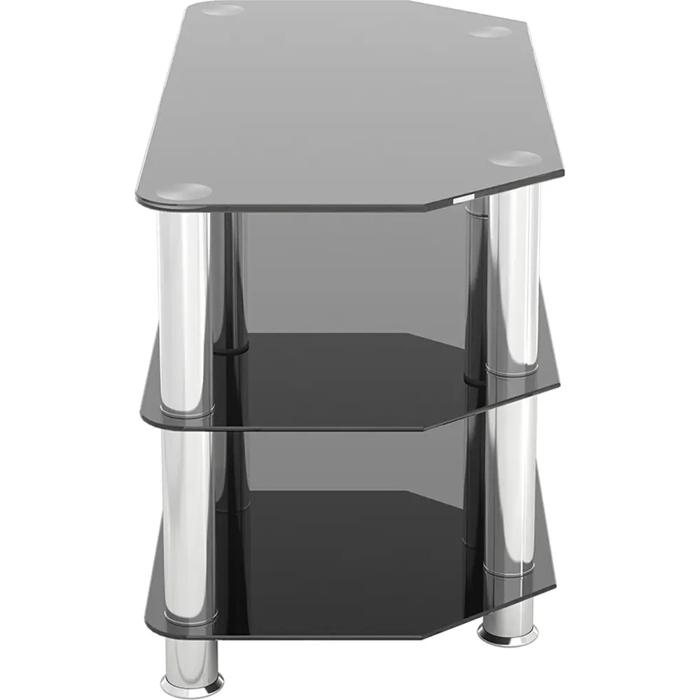 2 Shelf Corner TV Unit - Black, Glass