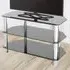 2 Shelf Corner TV Unit - Black, Glass
