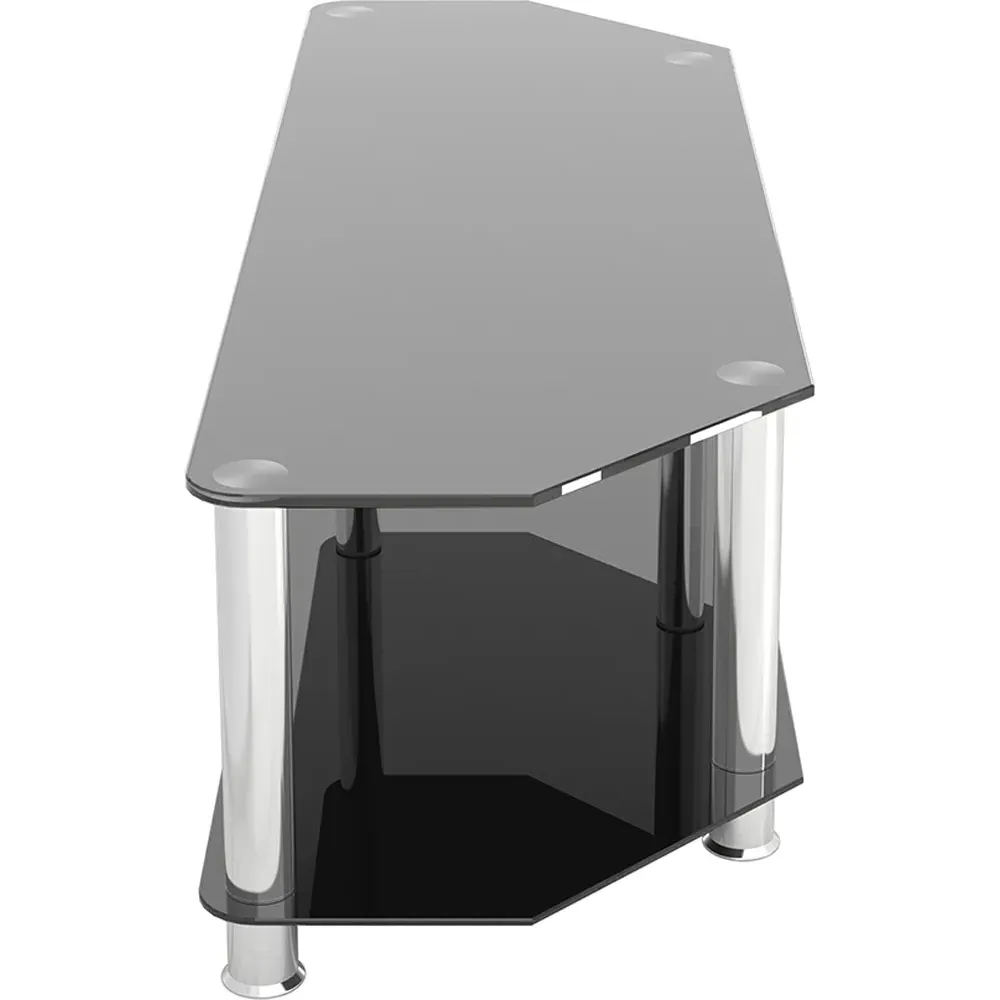 2 Shelf Corner TV Unit - Black, Glass