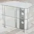 2 Shelf Corner TV Unit with Cable Management - Clear, Glass