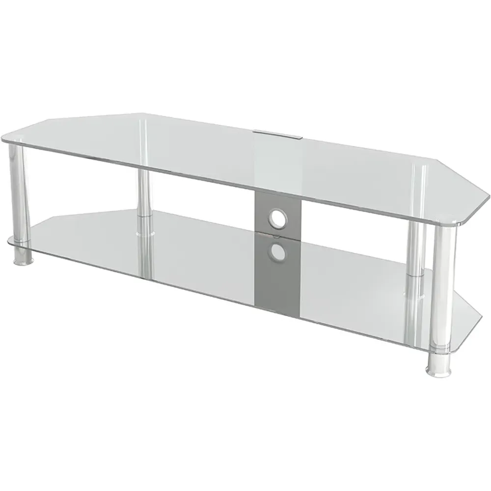 AVF 2 Shelf Corner TV Stand with Cable Management - Clear
