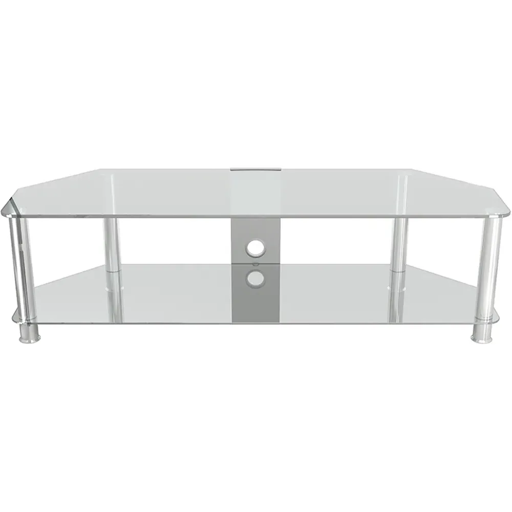 AVF 2 Shelf Corner TV Stand with Cable Management - Clear