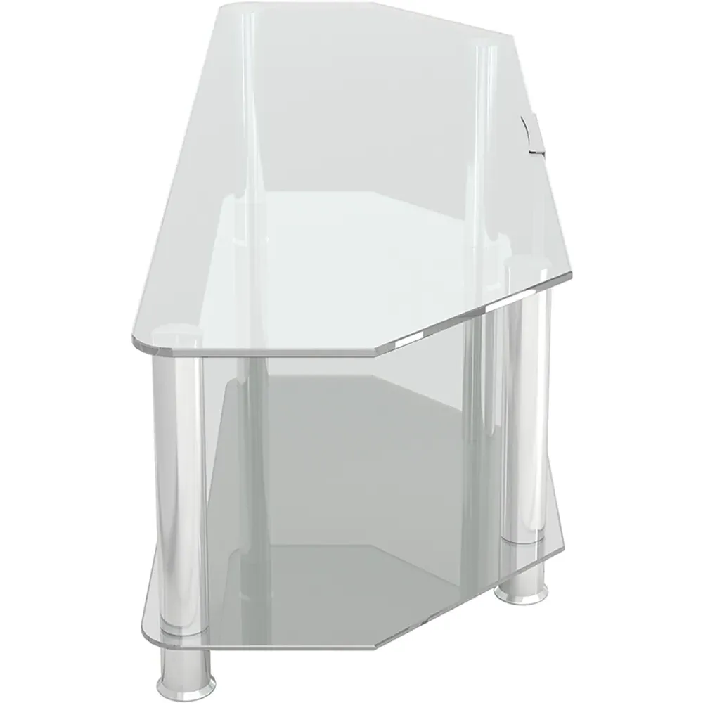 AVF 2 Shelf Corner TV Stand with Cable Management - Clear