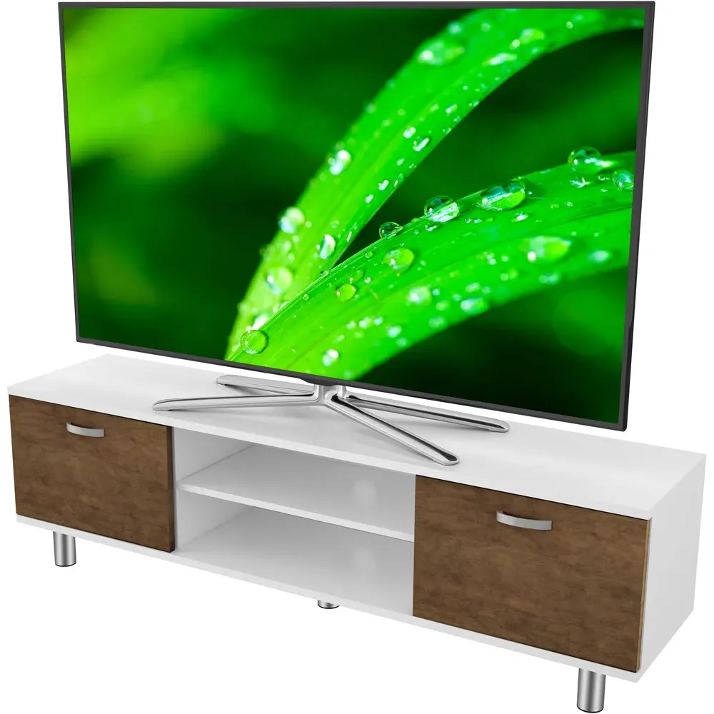 AVF Omaha 2 Door TV Unit with Storage - White, Walnut