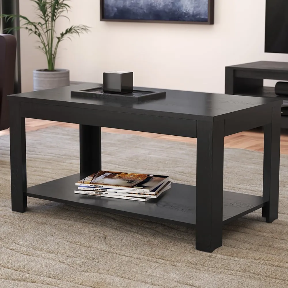 Calibre Coffee Table with Storage - Black, Oak image