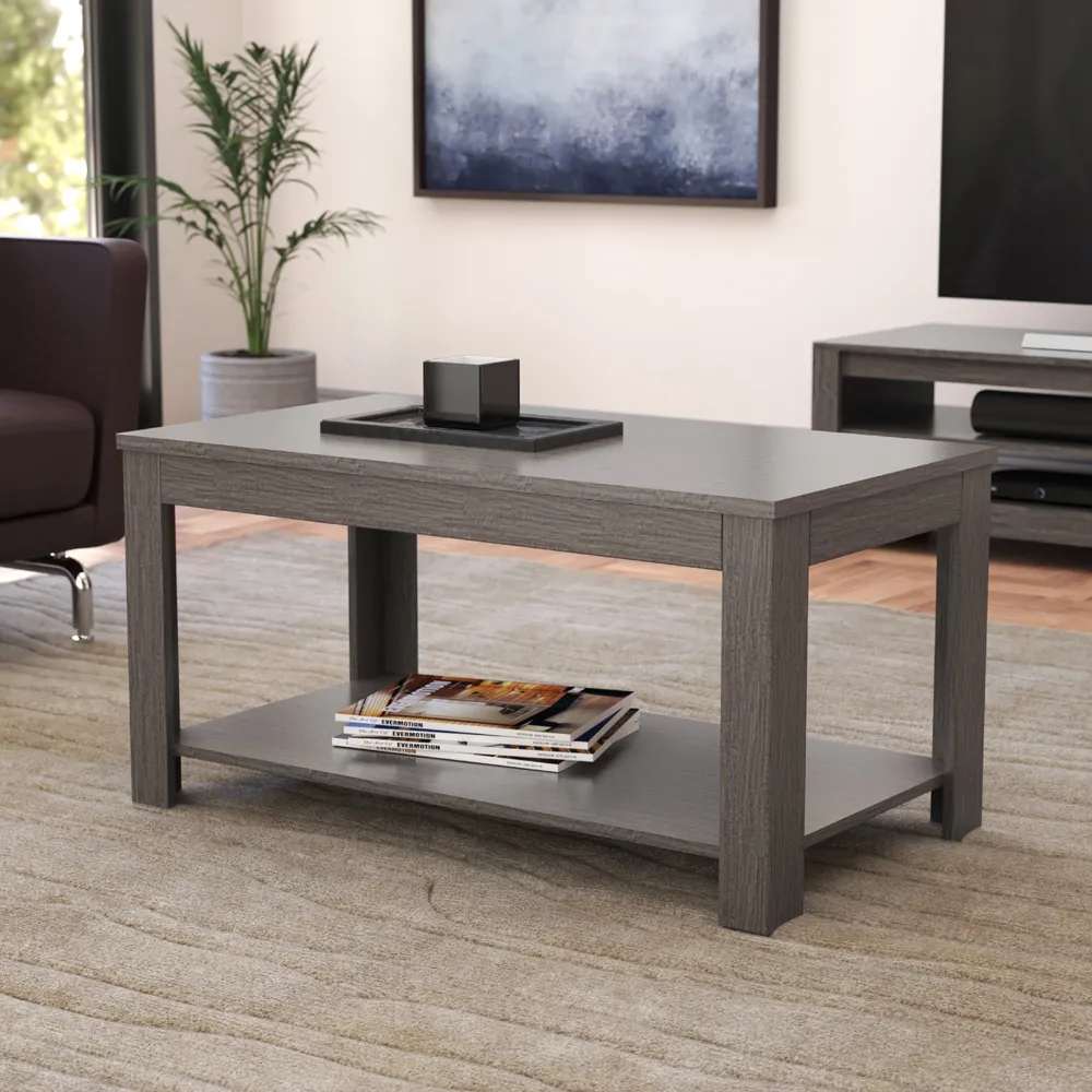 Calibre Coffee Table with Storage - Grey, Oak