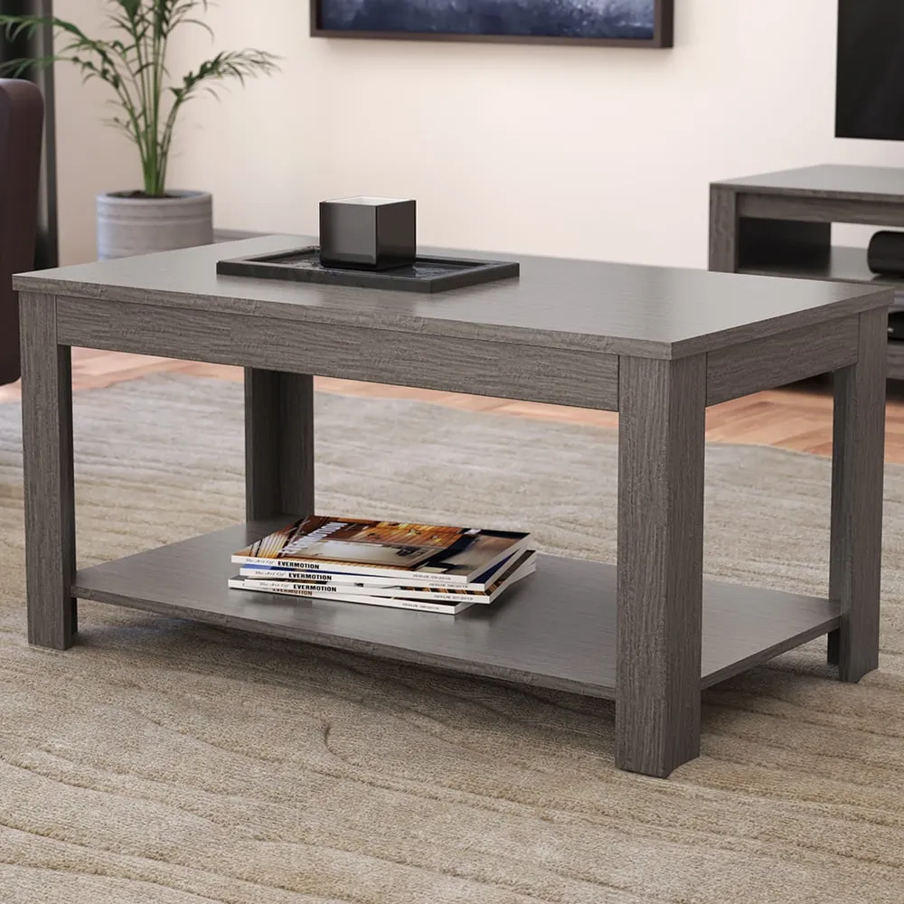 Calibre Coffee Table with Storage - Grey, Oak