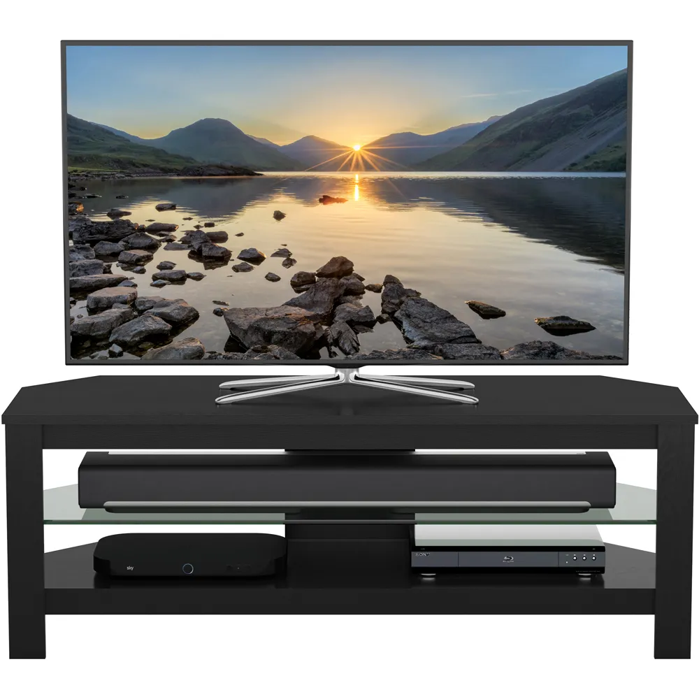 Calibre Plus 2 Shelf TV Unit - Black, Oak