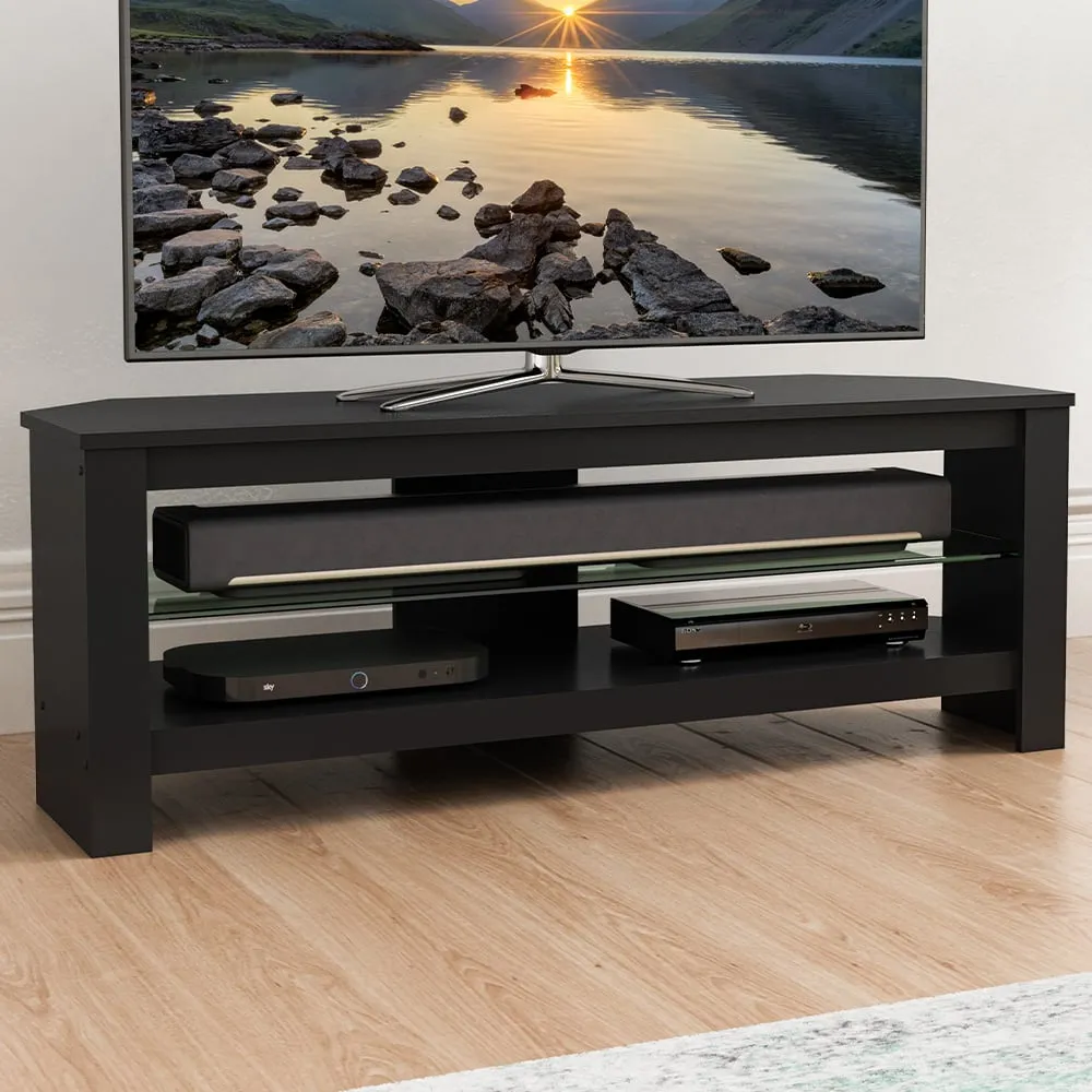 Calibre Plus 2 Shelf TV Unit - Black, Oak image