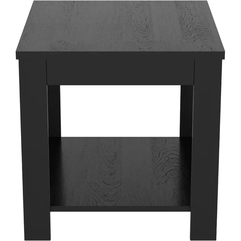 Calibre Side Table with Storage - Black, Oak