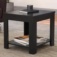 Calibre Side Table with Storage - Black, Oak