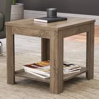 Calibre Side Table with Storage - Brown, Oak