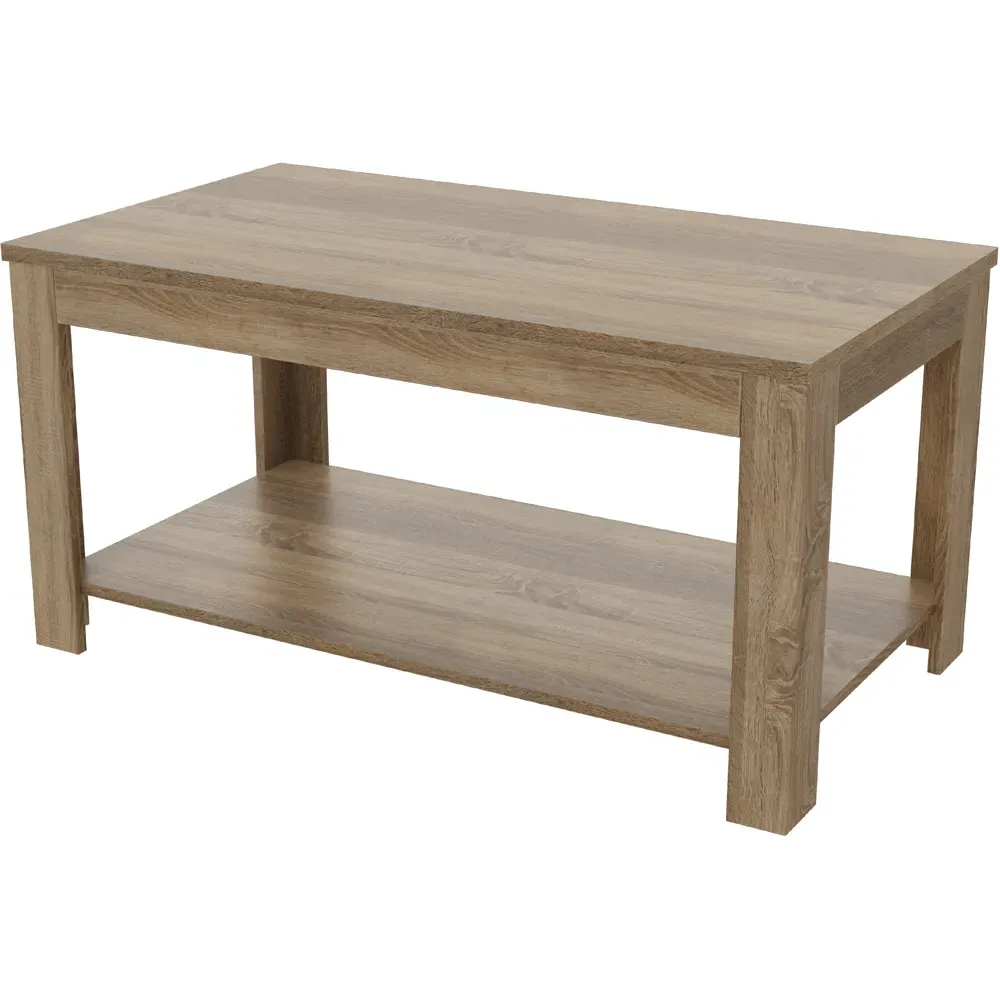 Calibre Single Shelf Coffee Table - Brown, Oak
