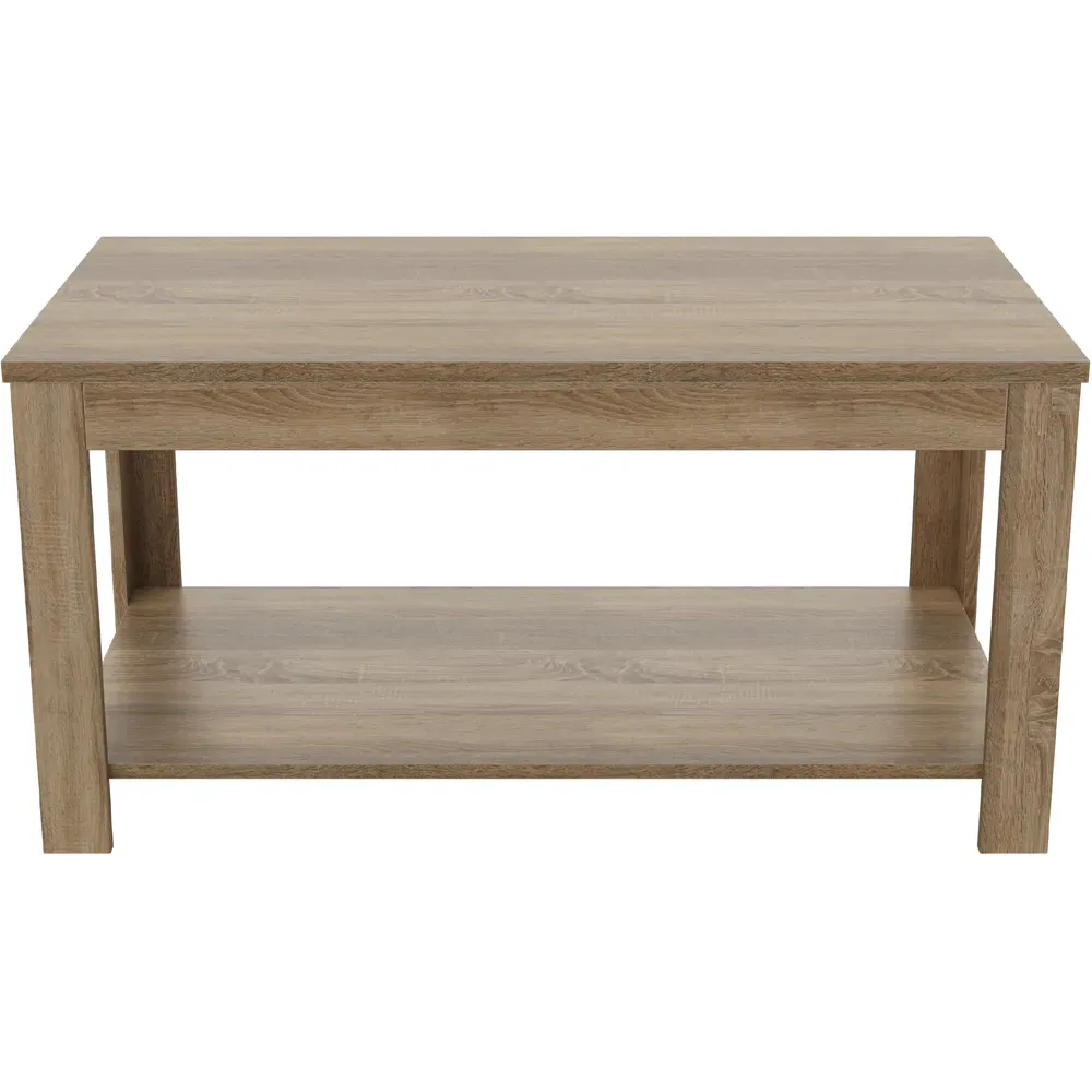 Calibre Single Shelf Coffee Table - Brown, Oak