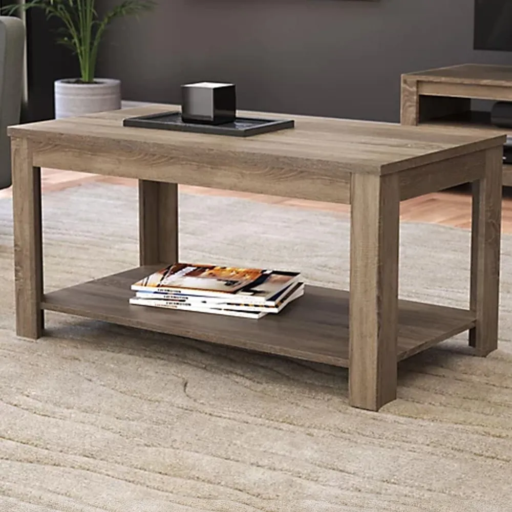 Calibre Single Shelf Coffee Table - Brown, Oak image