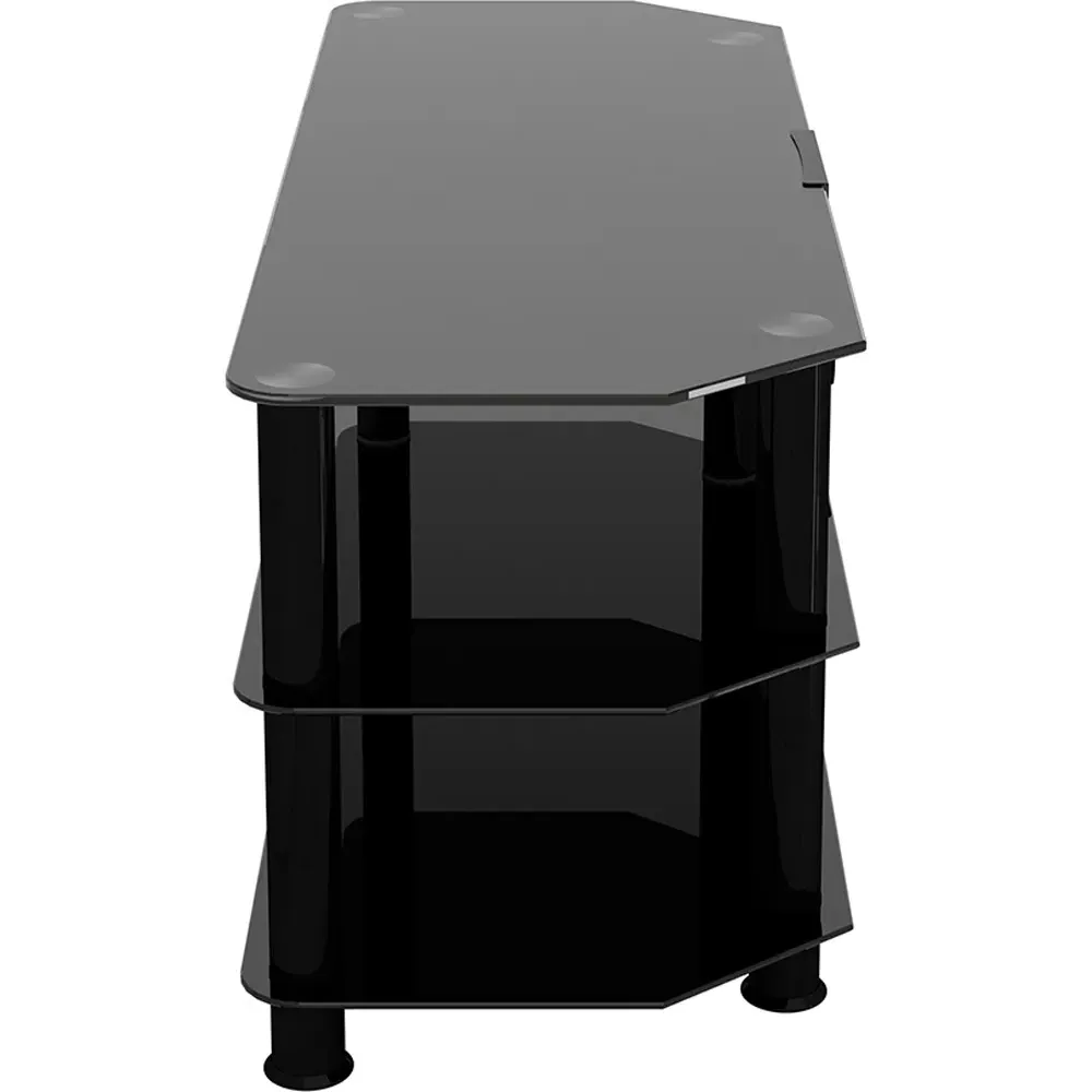 Classic 3 Shelf Corner TV Stand - Black, Glass