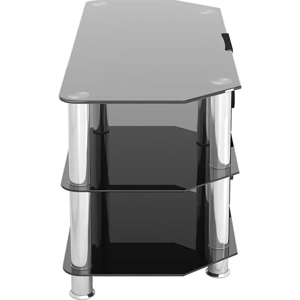 Classic 3 Shelf Corner TV Stand - Black, Glass