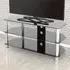 Classic 3 Shelf Corner TV Stand - Black, Glass