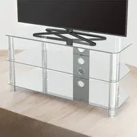 Classic 3 Shelf Corner TV Stand - Clear, Glass
