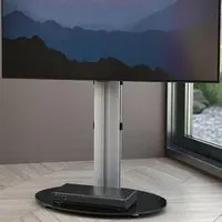 Eno Pedestal TV Unit - Silver, Glass