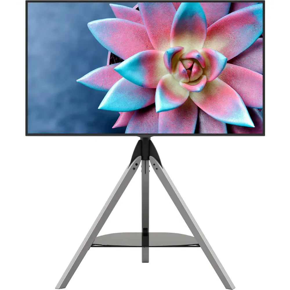 Hoxton Tripod TV Stand with Tilt - Grey, Glass